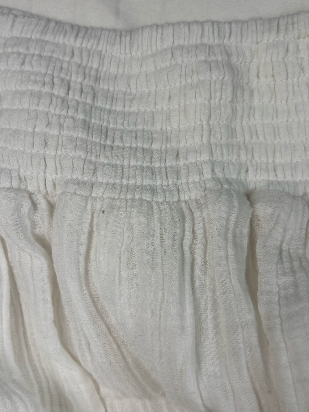 American Eagle Outfitters large White Maxi Skirt with Smocked Waist Ruffle Hem - Picture 10 of 12